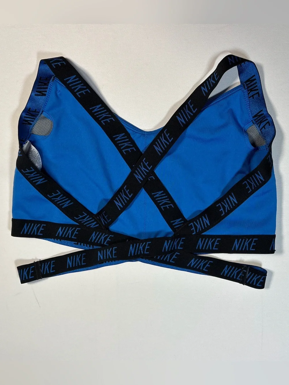 NIKE Indy blue logo cross back sports bra L